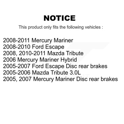 [Avant + Arrière] Kit de Disque de frein pour Ford Escape Mercury Mariner Mazda Tribute K8-101114