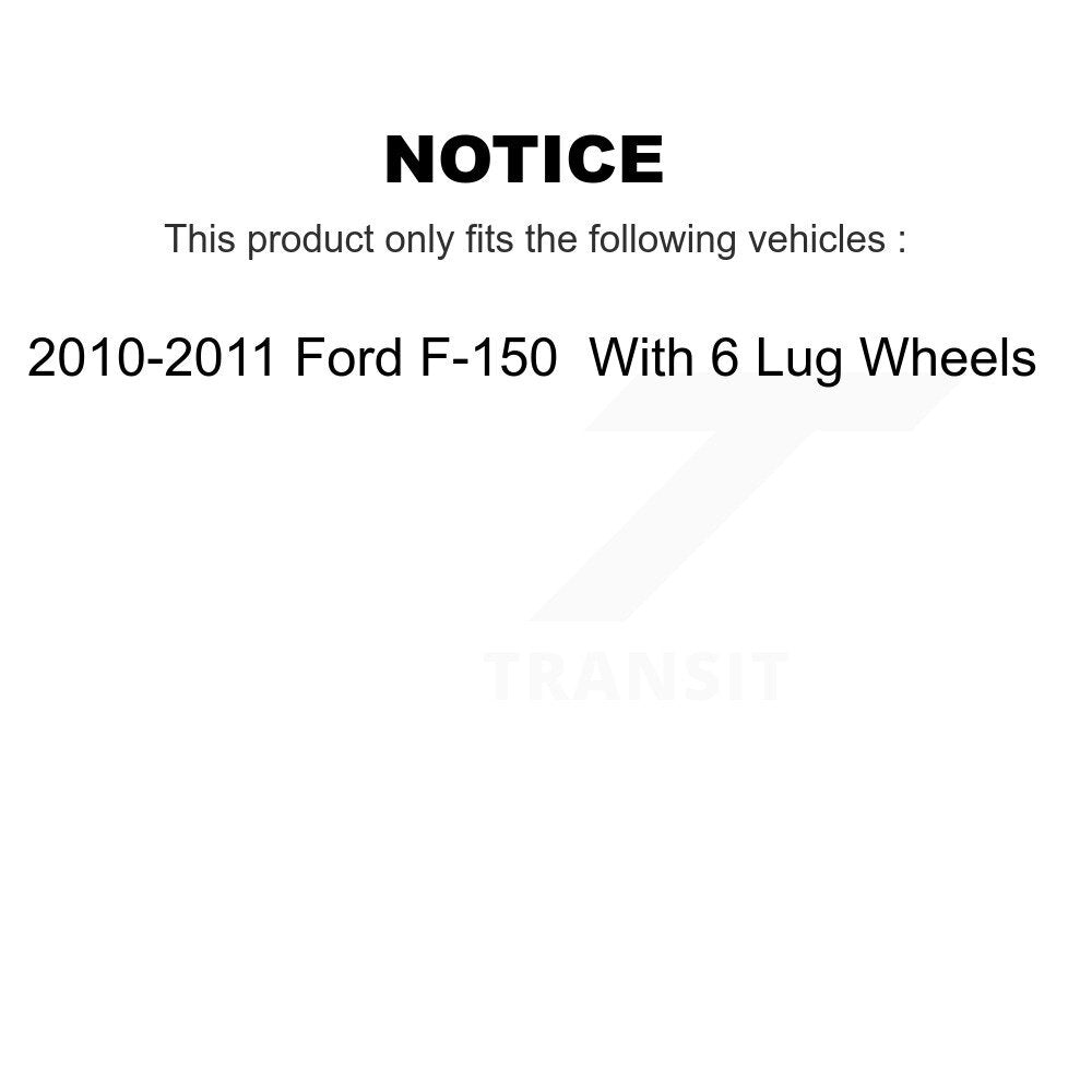 [Avant + Arrière] Kit de Disque de frein pour 2010-2011 Ford F-150 avec 6 Lug Wheels K8-101127