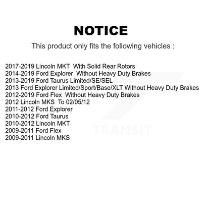 [Avant + Arrière] Kit de Disque de frein pour Ford Explorer Taurus Flex Lincoln MKS MKT K8-101138