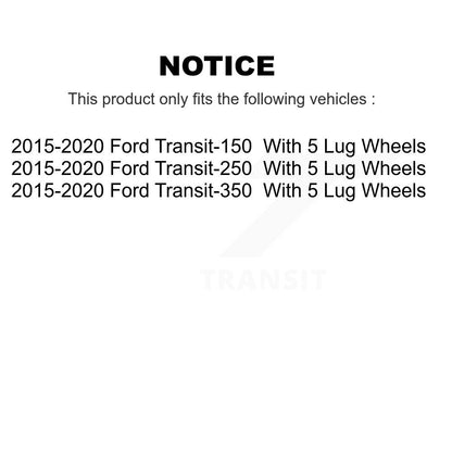 [Avant + Arrière] Kit de Disque de frein pour 2015-2020 Ford Transit-250 Transit-350 Transit-150 avec 5 Lug Wheels K8-101153