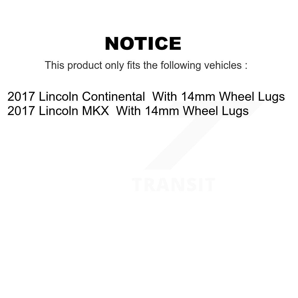 [Avant + Arrière] Kit de Disque de frein pour 2017 Lincoln MKX Continental avec 14mm Wheel Lugs K8-101159