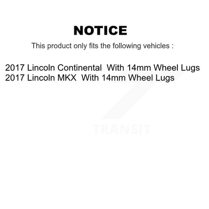 [Avant + Arrière] Kit de Disque de frein pour 2017 Lincoln MKX Continental avec 14mm Wheel Lugs K8-101159