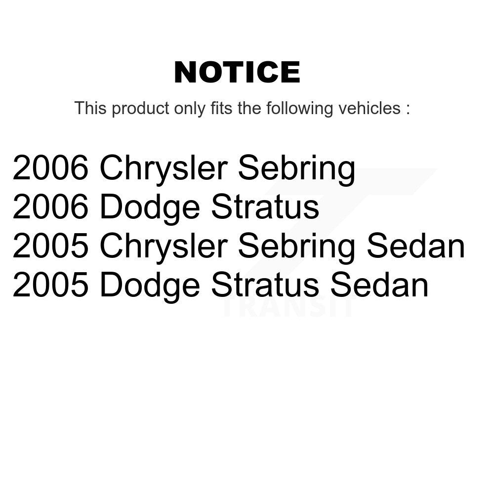 [Avant + Arrière] Kit de Disque de frein pour Chrysler Sebring Dodge Stratus K8-101165