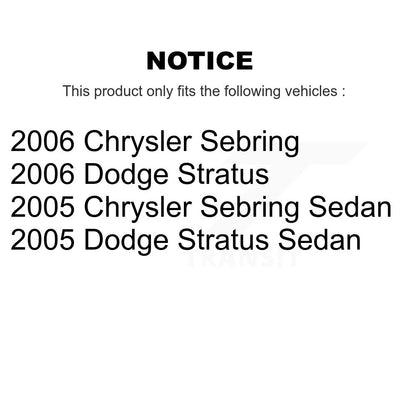 [Avant + Arrière] Kit de Disque de frein pour Chrysler Sebring Dodge Stratus K8-101165