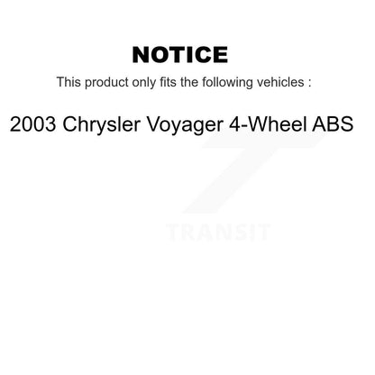 [Avant + Arrière] Kit de Disque de frein pour 2003 Chrysler Voyager 4-Wheel ABS K8-101180