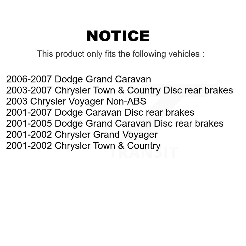 [Avant + Arrière] Kit de Disque de frein pour Dodge Grand Caravan Chrysler Town & Country Voyager K8-101181