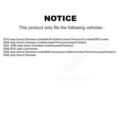 [Avant + Arrière] Kit de Disque de frein pour Jeep Grand Cherokee Commander K8-101194