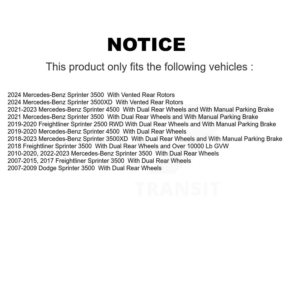 [Avant + Arrière] Kit de Disque de frein pour Sprinter 3500 Mercedes-Benz Freightliner Dodge 2500 4500 3500XD K8-101204