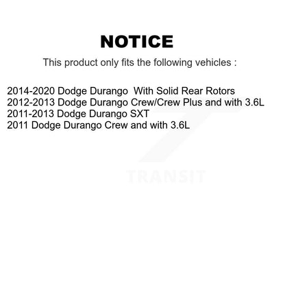 [Avant + Arrière] Kit de Disque de frein pour Dodge Durango K8-101211