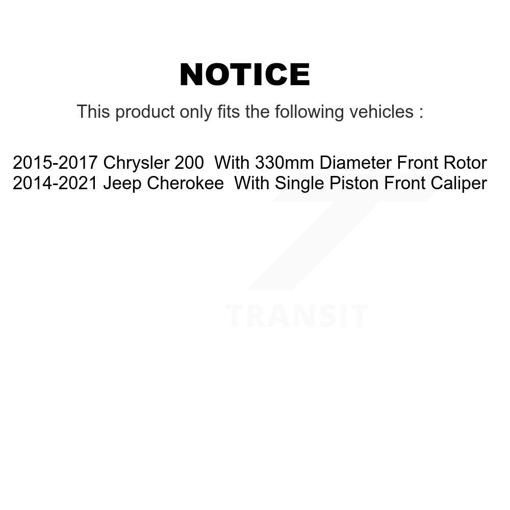 [Avant + Arrière] Kit de Disque de frein pour Jeep Cherokee Chrysler 200 K8-101222