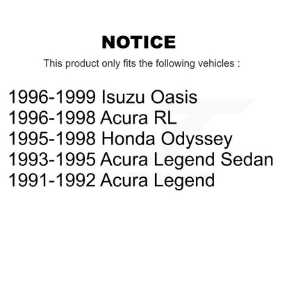 [Avant + Arrière] Kit de Disque de frein pour Acura Honda Odyssey Legend RL Isuzu Oasis K8-101225