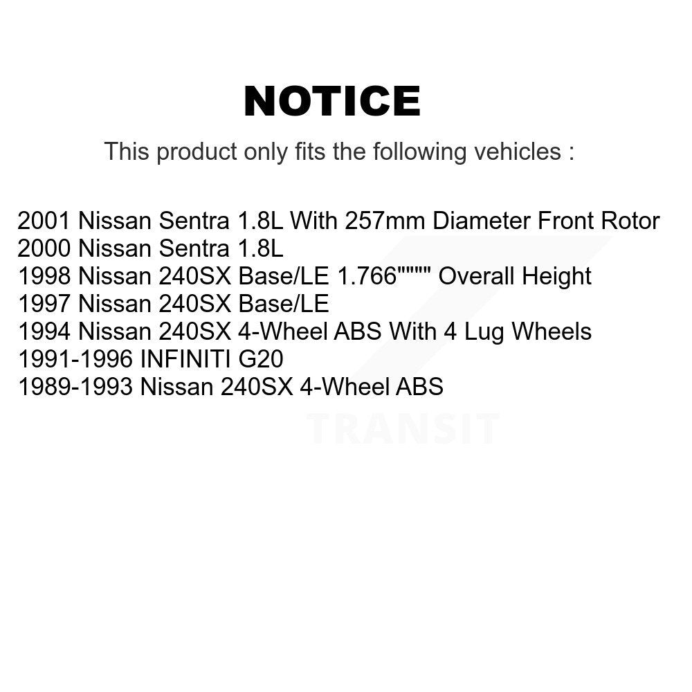 [Avant + Arrière] Kit de Disque de frein pour Nissan Sentra 240SX INFINITI G20 K8-101231