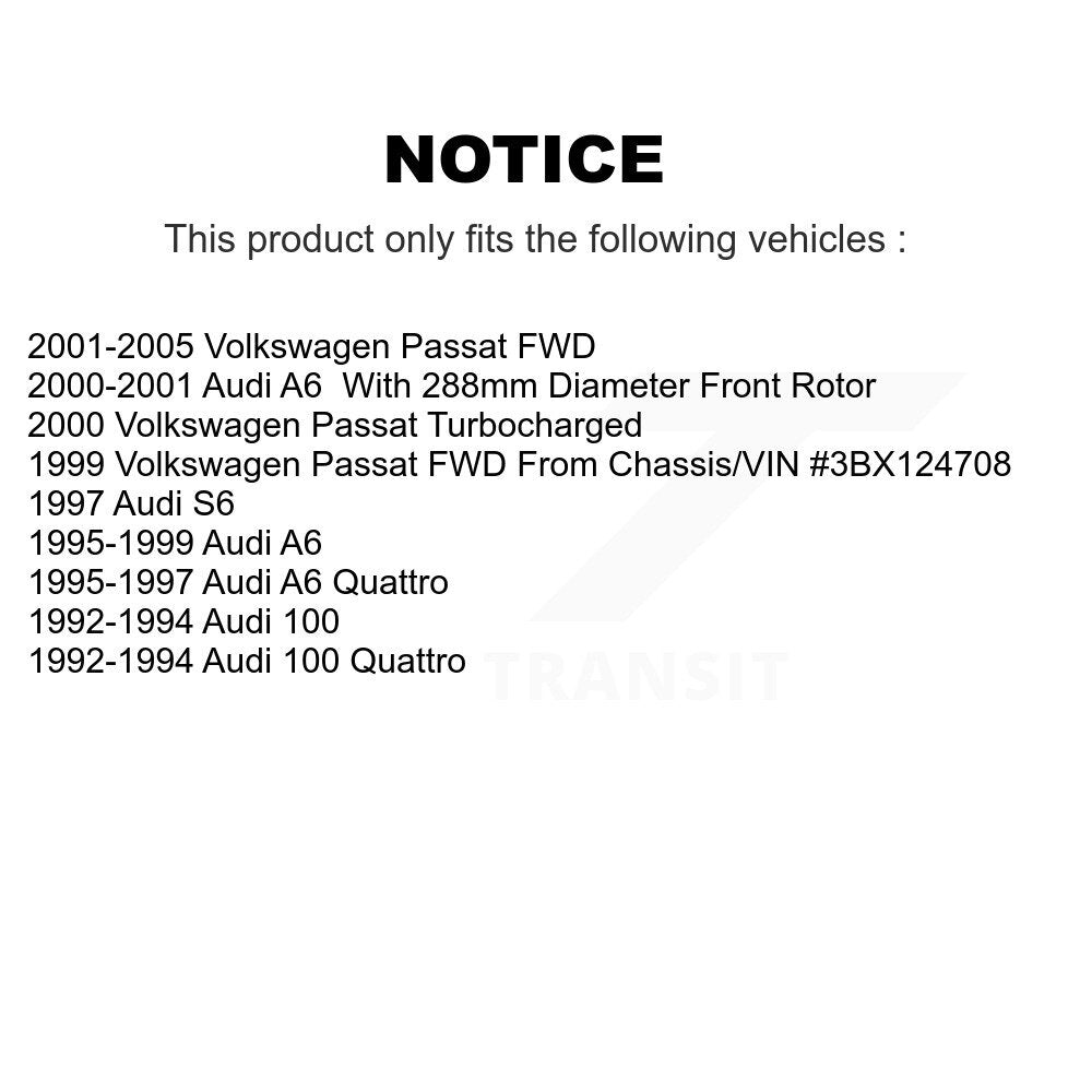 [Avant + Arrière] Kit de Disque de frein pour Volkswagen Passat Audi A6 Quattro 100 S6 K8-101249