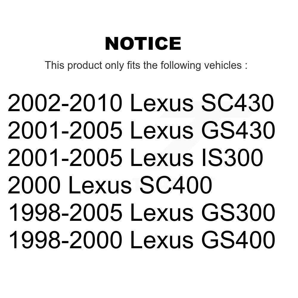 [Avant + Arrière] Kit de Disque de frein pour Lexus GS300 SC430 IS300 GS400 GS430 SC400 K8-101256
