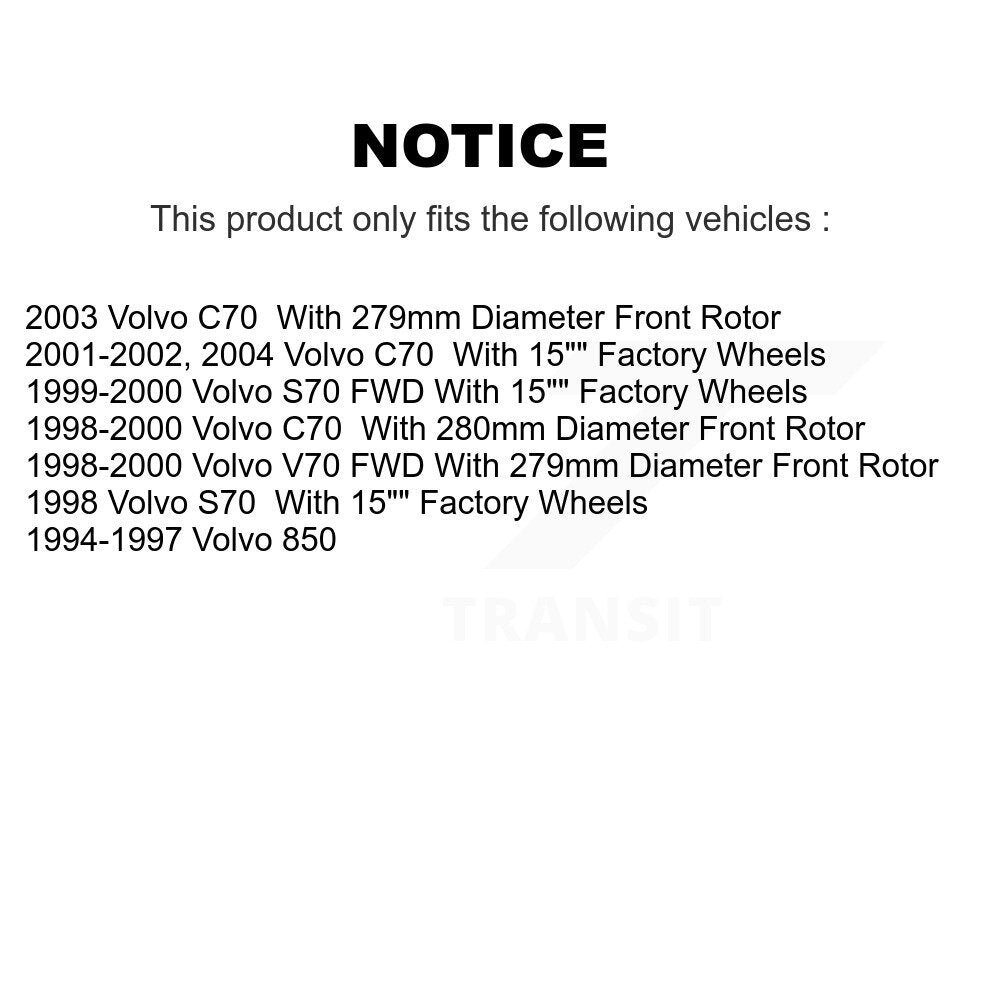 [Avant + Arrière] Kit de Disque de frein pour Volvo S70 850 V70 C70 K8-101259