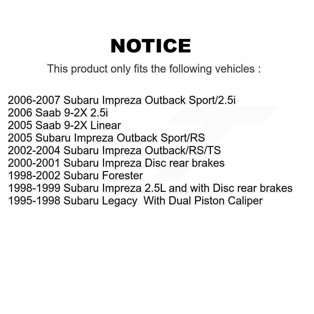 [Avant + Arrière] Kit de Disque de frein pour Subaru Impreza Forester Legacy Saab 9-2X K8-101260
