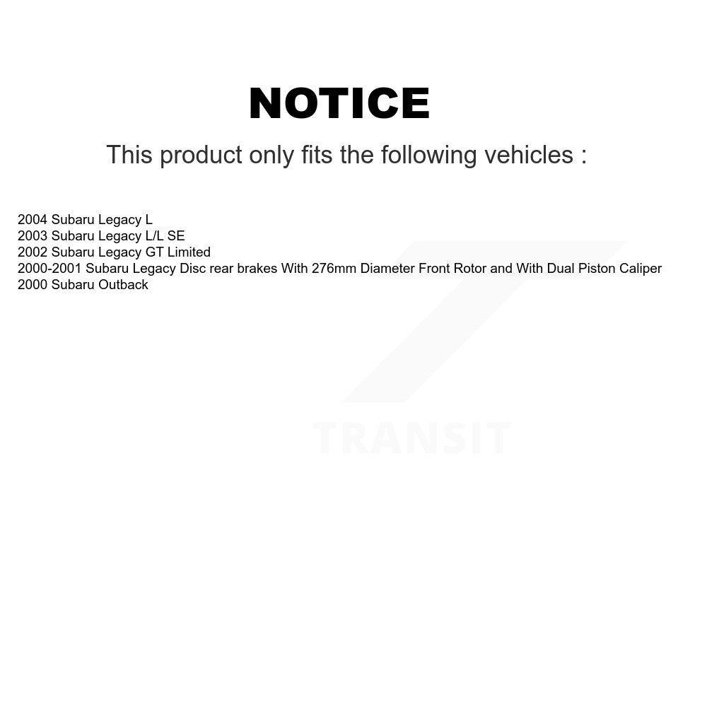 [Avant + Arrière] Kit de Disque de frein pour Subaru Legacy Outback K8-101261