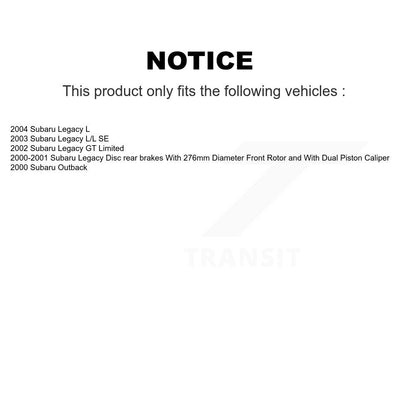[Avant + Arrière] Kit de Disque de frein pour Subaru Legacy Outback K8-101261