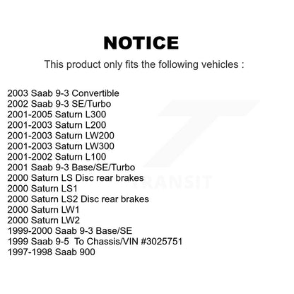 [Avant + Arrière] Kit de Disque de frein pour Saturn L200 Saab 9-3 L300 LS1 L100 LW200 LS2 900 LW300 9-5 LW2 LW1 LS K8-101273