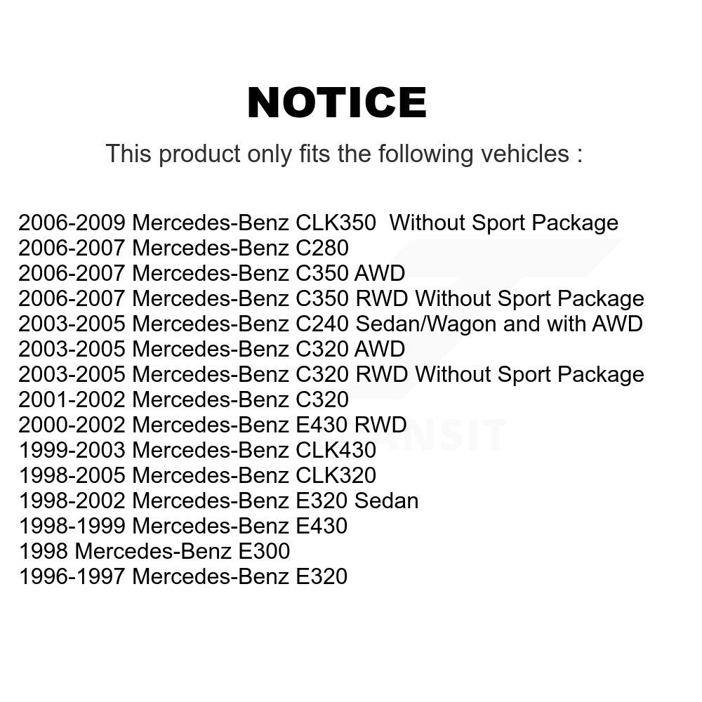 [Avant + Arrière] Kit de Disque de frein pour Mercedes-Benz E320 CLK320 C240 CLK350 C320 C280 CLK430 E430 C350 E300 K8-101275