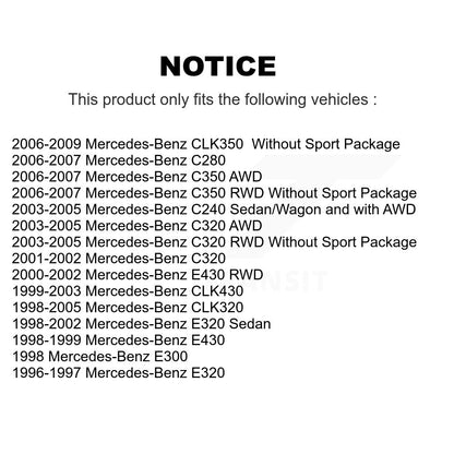 [Avant + Arrière] Kit de Disque de frein pour Mercedes-Benz E320 CLK320 C240 CLK350 C320 C280 CLK430 E430 C350 E300 K8-101275