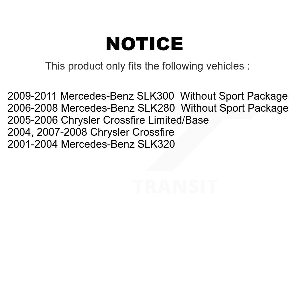 [Avant + Arrière] Kit de Disque de frein pour Chrysler Crossfire Mercedes-Benz SLK320 SLK280 SLK300 K8-101276