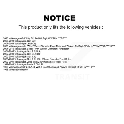 [Avant + Arrière] Kit de Disque de frein pour Volkswagen Beetle Jetta Golf City K8-101277