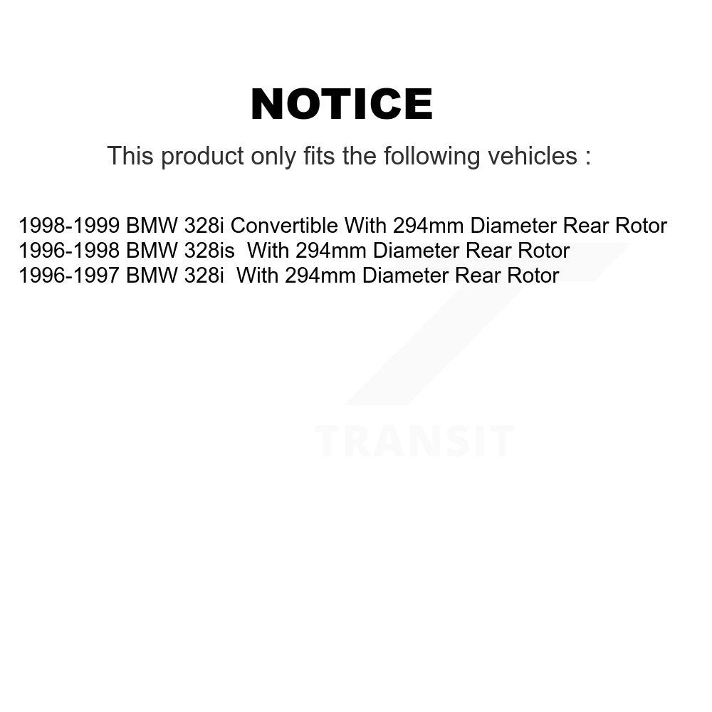 [Avant + Arrière] Kit de Disque de frein pour 1996-1998 BMW 328i 328is avec 294mm Diameter Rotor K8-101279