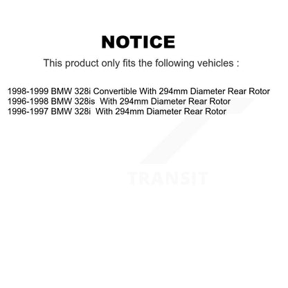 [Avant + Arrière] Kit de Disque de frein pour 1996-1998 BMW 328i 328is avec 294mm Diameter Rotor K8-101279