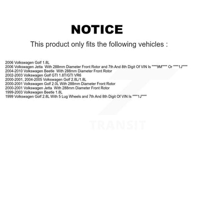 [Avant + Arrière] Kit de Disque de frein pour Volkswagen Beetle Jetta Golf K8-101292