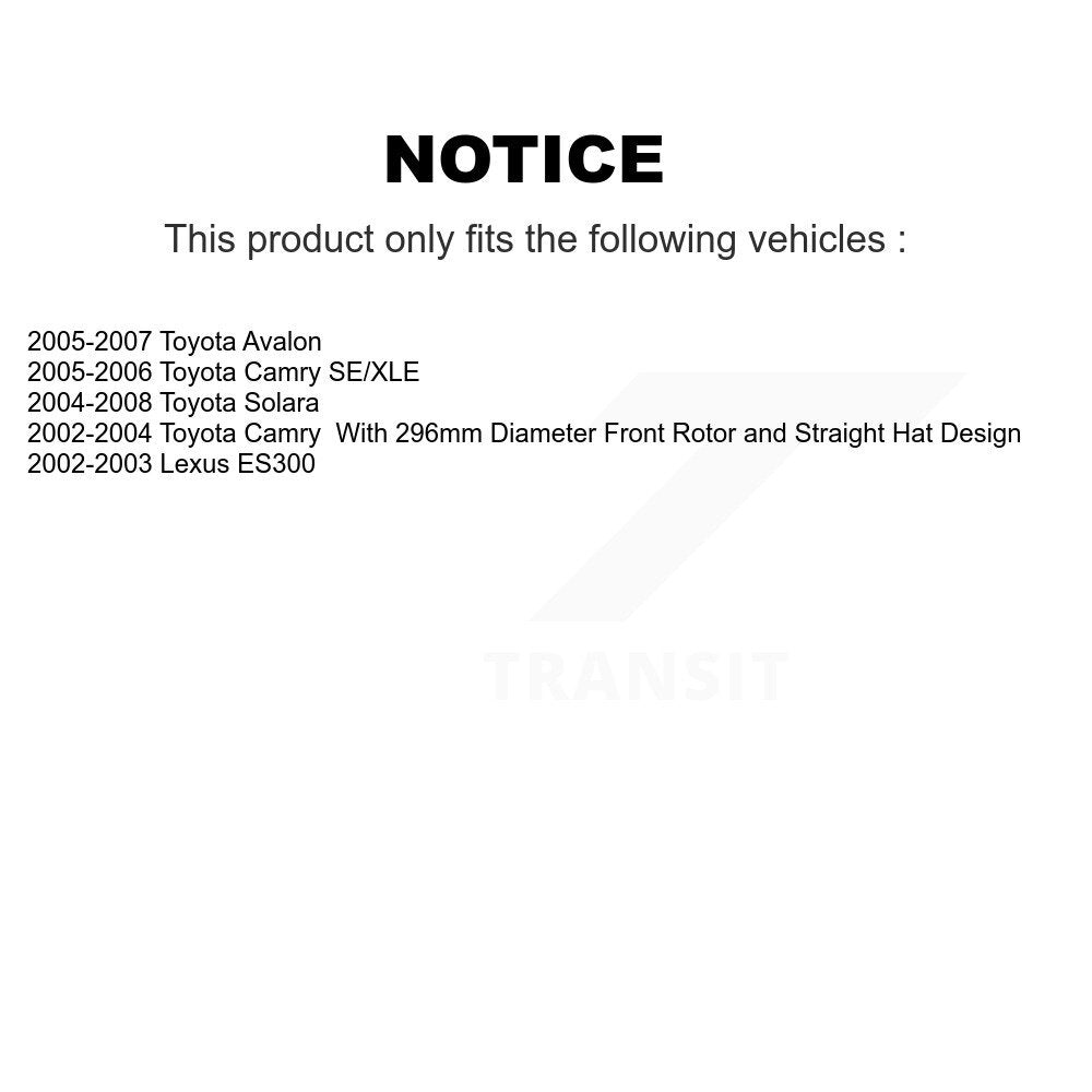 [Avant + Arrière] Kit de Disque de frein pour Toyota Camry Avalon Solara Lexus ES300 K8-101328