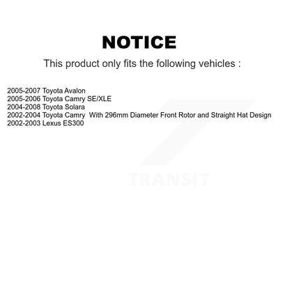 [Avant + Arrière] Kit de Disque de frein pour Toyota Camry Avalon Solara Lexus ES300 K8-101328