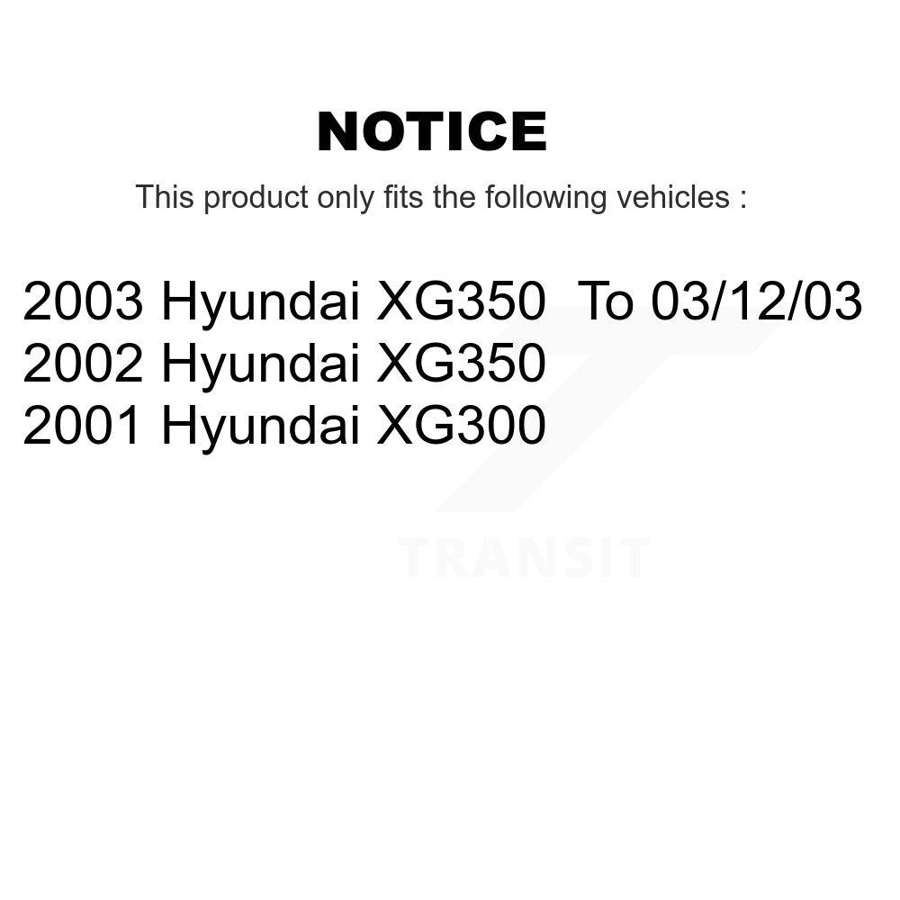 [Avant + Arrière] Kit de Disque de frein pour Hyundai XG350 XG300 K8-101340