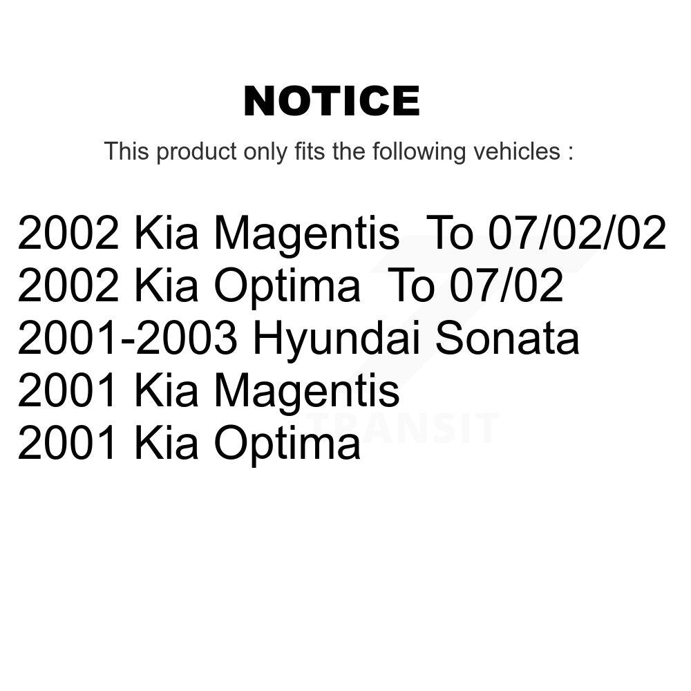 [Avant + Arrière] Kit de Disque de frein pour Hyundai Sonata Kia Optima Magentis K8-101346