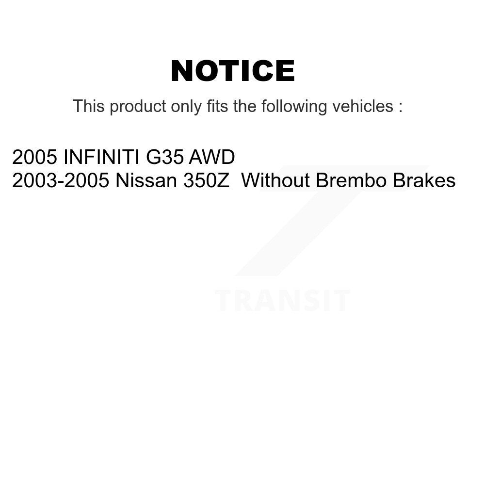 [Avant + Arrière] Kit de Disque de frein pour Infiniti G35 Nissan 350Z INFINITI K8-101347