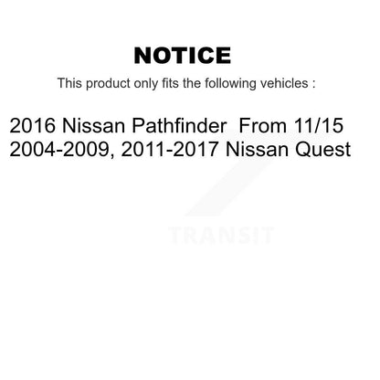 [Avant + Arrière] Kit de Disque de frein pour Nissan Quest Pathfinder K8-101349