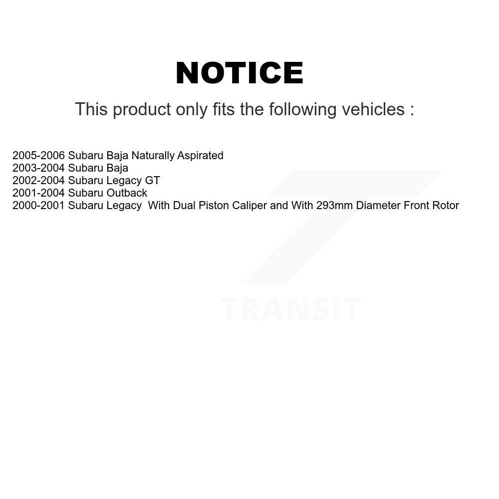 [Avant + Arrière] Kit de Disque de frein pour Subaru Outback Legacy Baja K8-101351