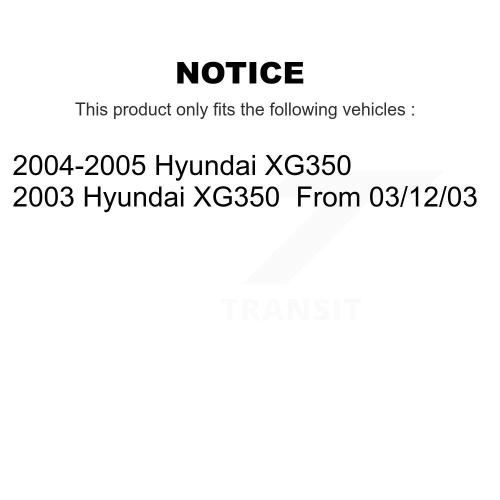 [Avant + Arrière] Kit de Disque de frein pour Hyundai XG350 K8-101379