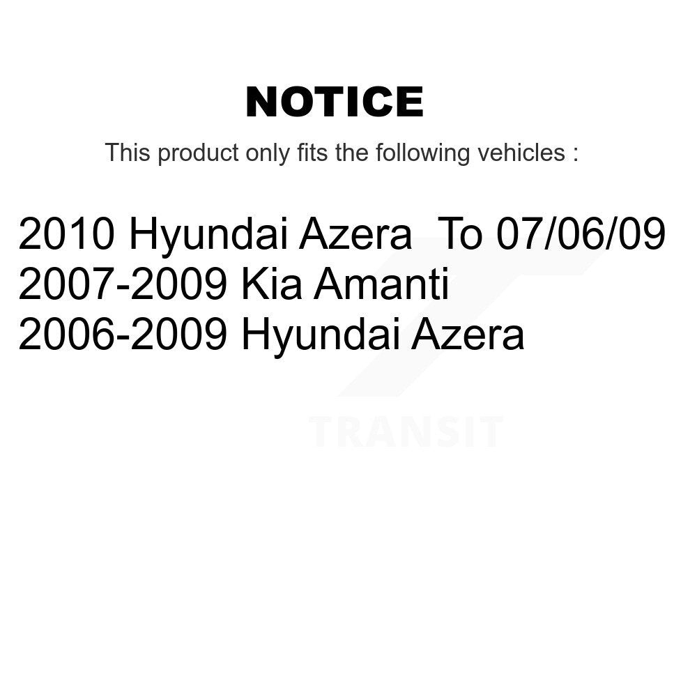 [Avant + Arrière] Kit de Disque de frein pour Hyundai Azera Kia Amanti K8-101381