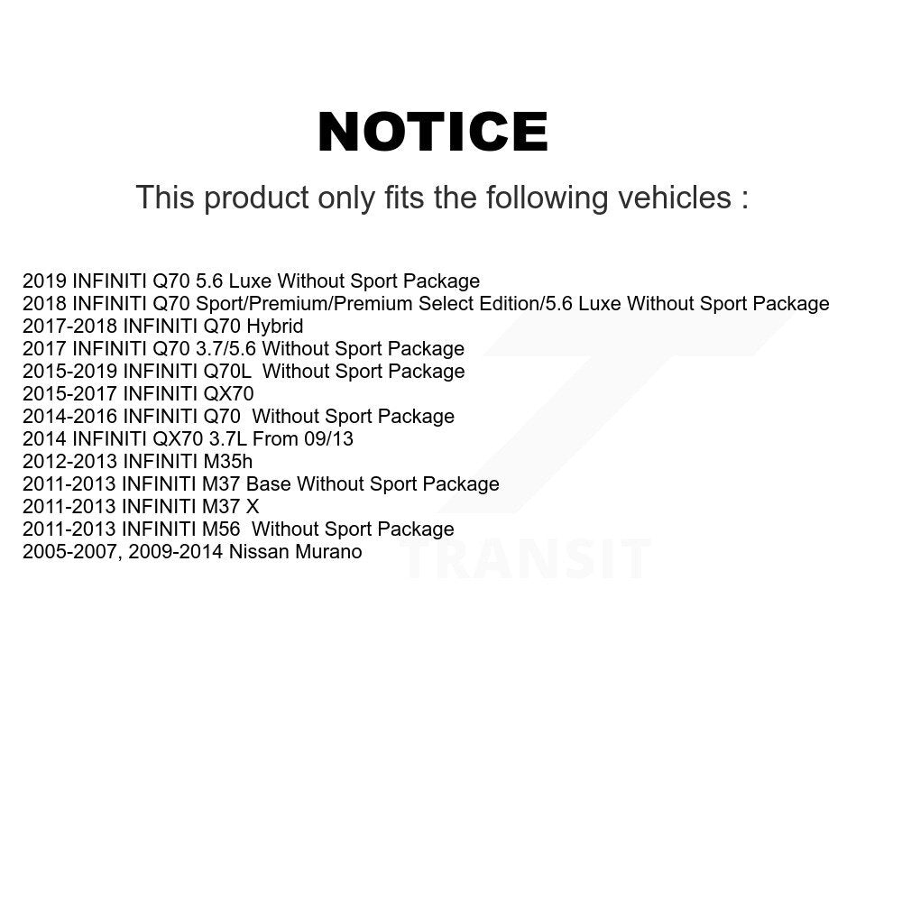 [Avant + Arrière] Kit de Disque de frein pour Nissan Murano INFINITI M37 QX70 Q70 Q70L M56 M35h K8-101392