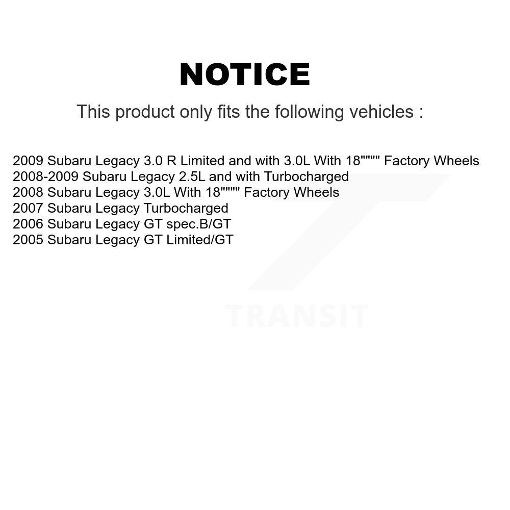 [Avant + Arrière] Kit de Disque de frein pour Subaru Legacy K8-101410
