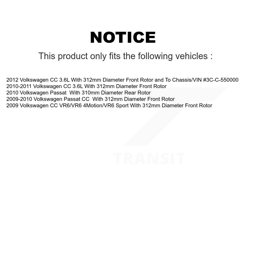 [Avant + Arrière] Kit de Disque de frein pour Volkswagen CC Passat K8-101421