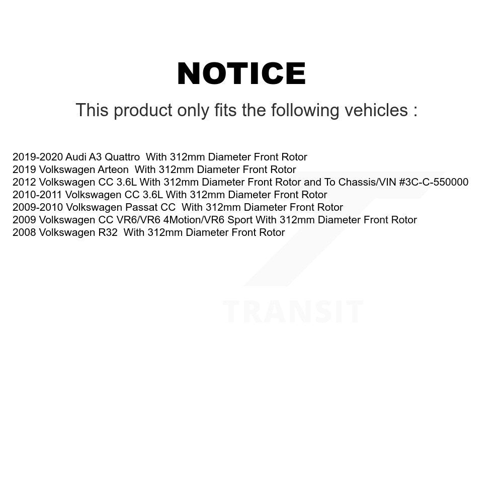 [Avant + Arrière] Kit de Disque de frein pour Volkswagen CC Passat K8-101421