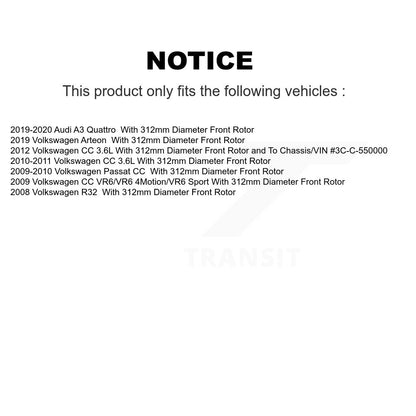 [Avant + Arrière] Kit de Disque de frein pour Volkswagen CC Passat K8-101421