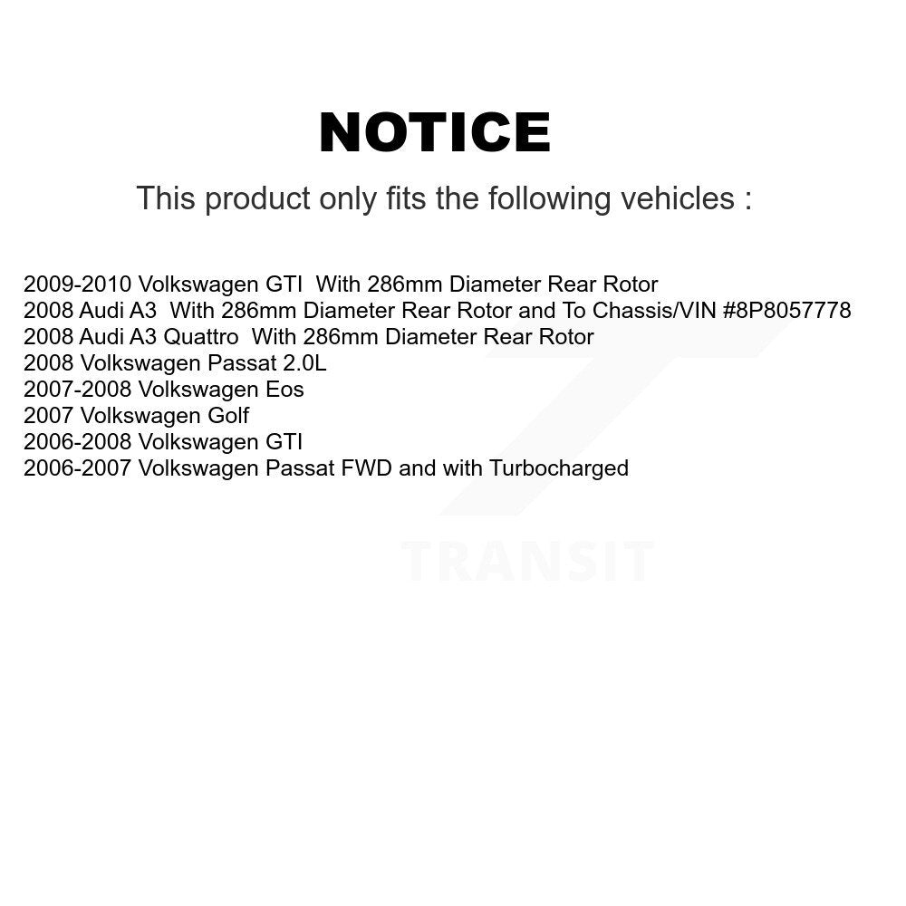 [Avant + Arrière] Kit de Disque de frein pour Volkswagen Passat GTI Eos Audi A3 Quattro Golf K8-101422