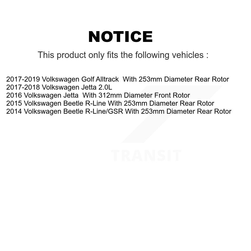[Avant + Arrière] Kit de Disque de frein pour Volkswagen Jetta Beetle K8-101425