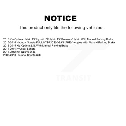 [Avant + Arrière] Kit de Disque de frein pour Hyundai Sonata Kia Optima K8-101446