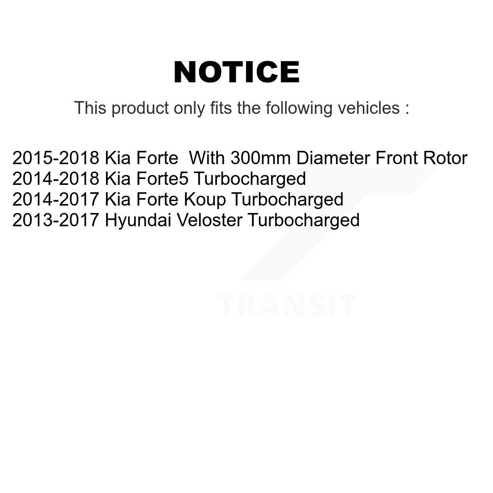 [Avant + Arrière] Kit de Disque de frein pour Kia Forte Hyundai Veloster Forte5 Koup K8-101449