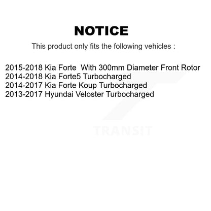 [Avant + Arrière] Kit de Disque de frein pour Kia Forte Hyundai Veloster Forte5 Koup K8-101449