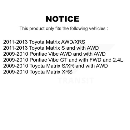 [Avant + Arrière] Kit de Disque de frein pour Toyota Matrix Pontiac Vibe K8-101453